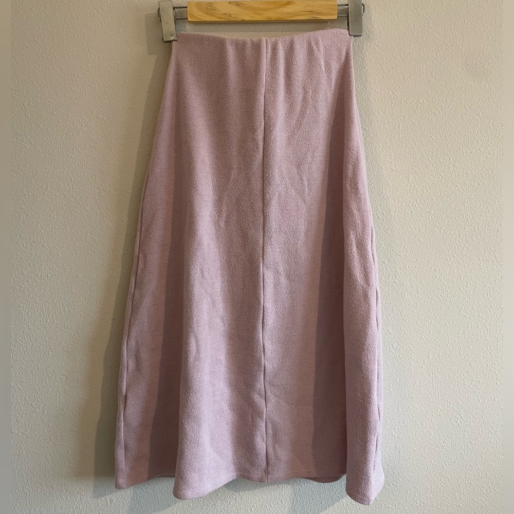 ZARA Soft Knit A-Line Pull-On Midi Skirt Women’s Small Lavender Winter Cozy - Picture 6 of 9